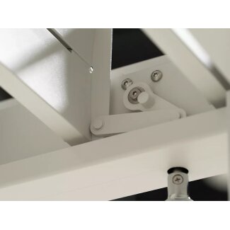 close up van een onderdeel van een witte mirador