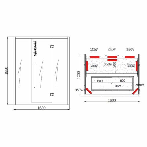 160 infrarood sauna - Afbeelding 8