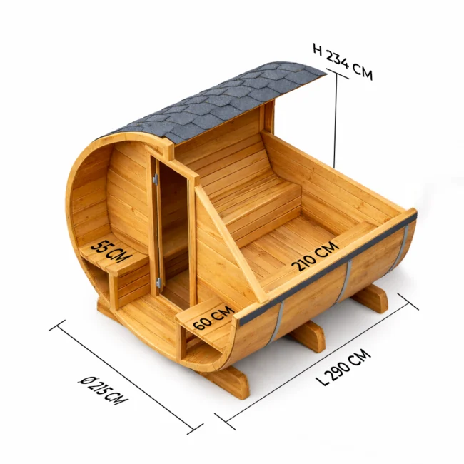 Alternative view of Barrelsauna TR300 - Halfglas