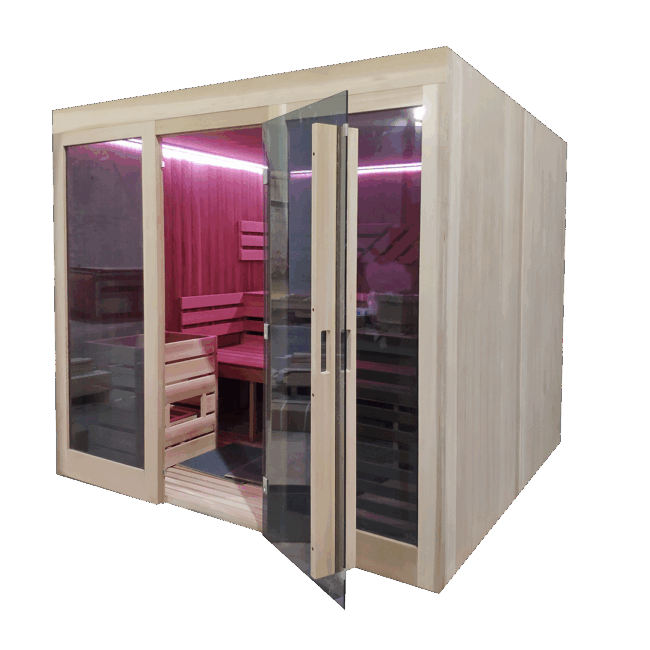Met de deur open bekijkt u de Discovery Sauna net wat makkelijker.