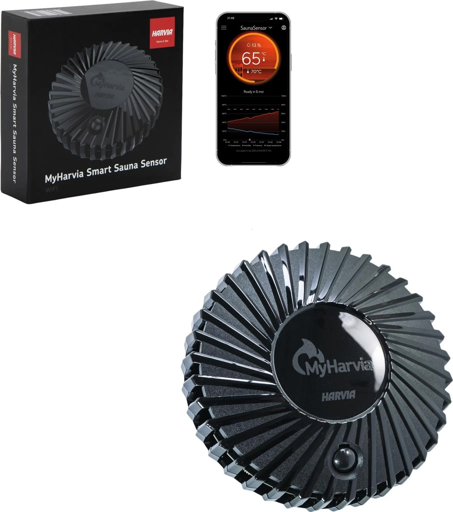 Harvia MyHarvia Smart Sauna Sensor WiFi-thermometer voor elektrische en houtgestookte sauna’s - Afbeelding 2